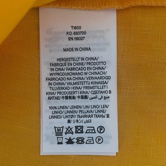 Boden Neck Detail Tunic Top Yellow Size 6 NWT - Picture 10 of 13